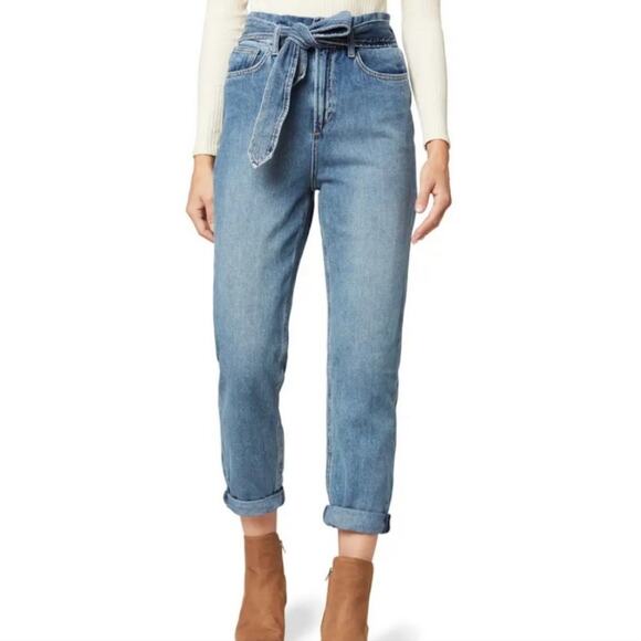 Joes Jeans The Brinkley High Rise Paperbag Tie Waist Straight Denim Jean Size 30 - Picture 1 of 14